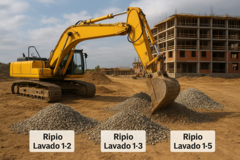 Ripios lavados para la construcción