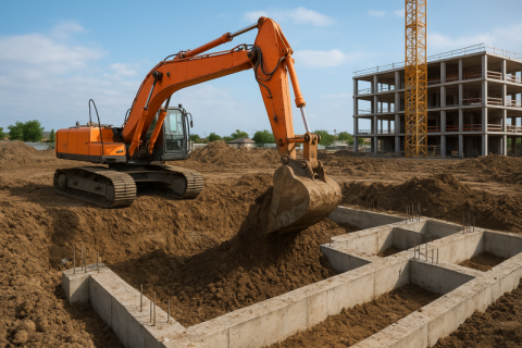 Excavación de terrenos para fundaciones